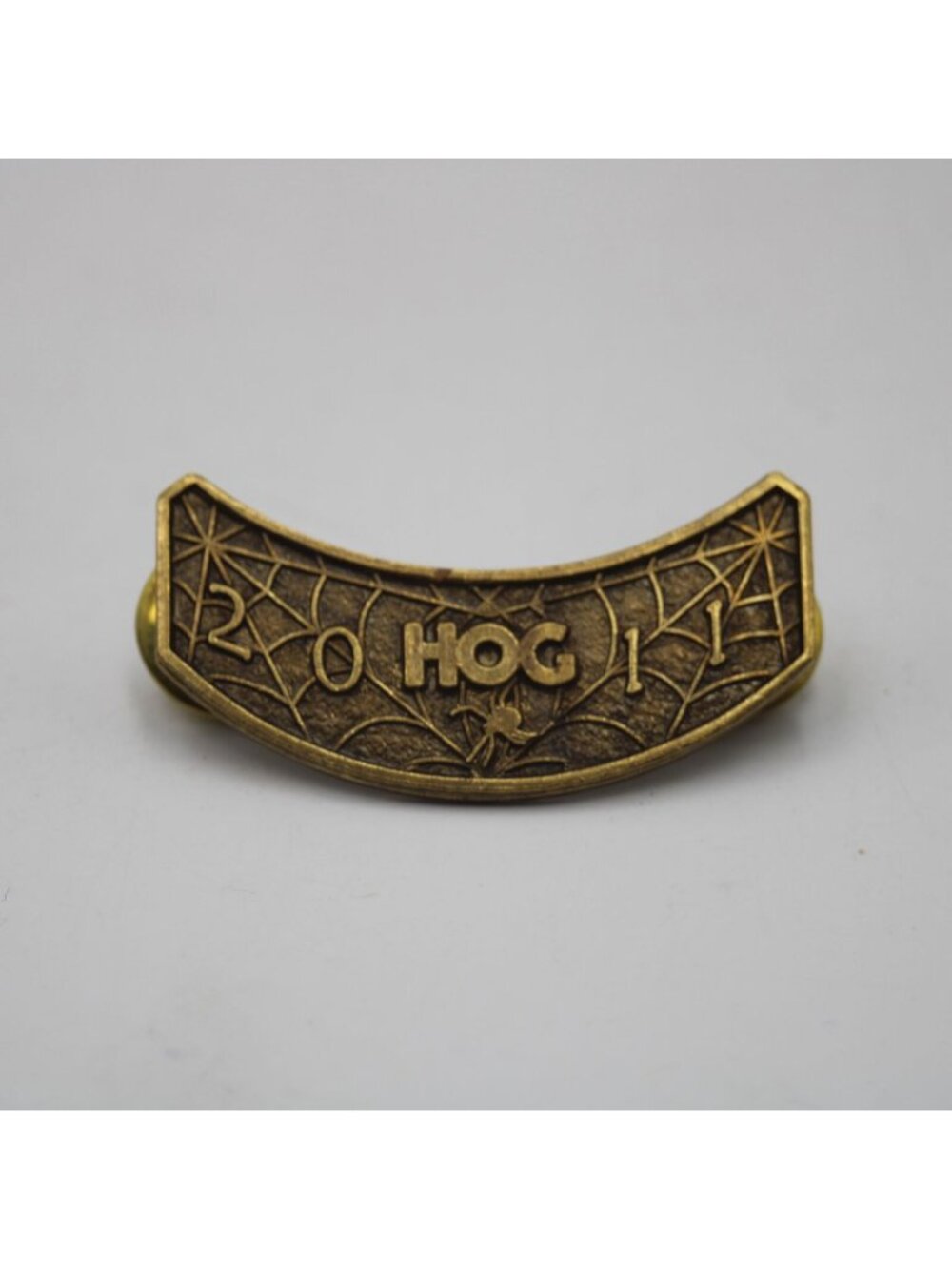 HOG Harley Owners Group Riding Club 2011 Pinback Pin Badge Brass Tone